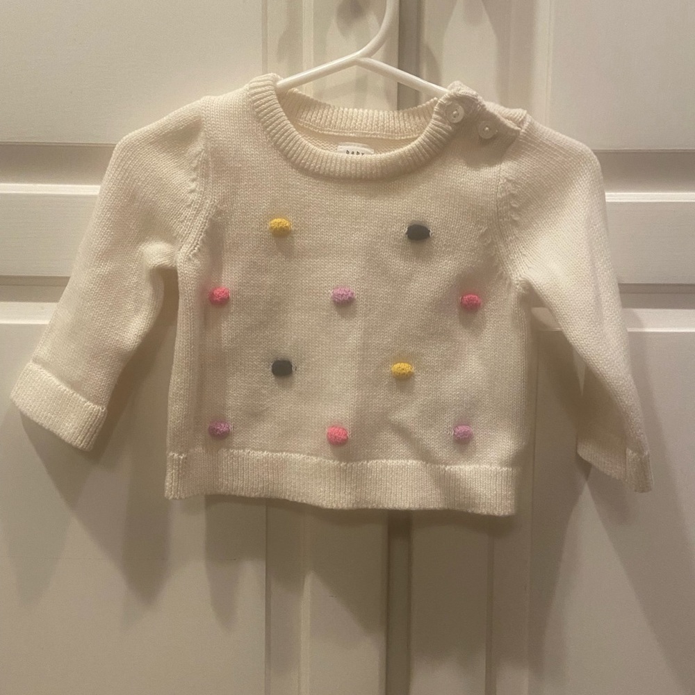 Baby girl pom pom sweater!